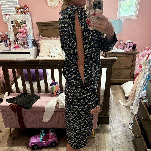 Marni Silk Midi Length Dress size IT 40 US 4 Small Blue Green Printed - Picture 14 of 16